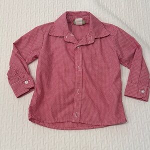 Kids Red Checkered Button-Down Shirt